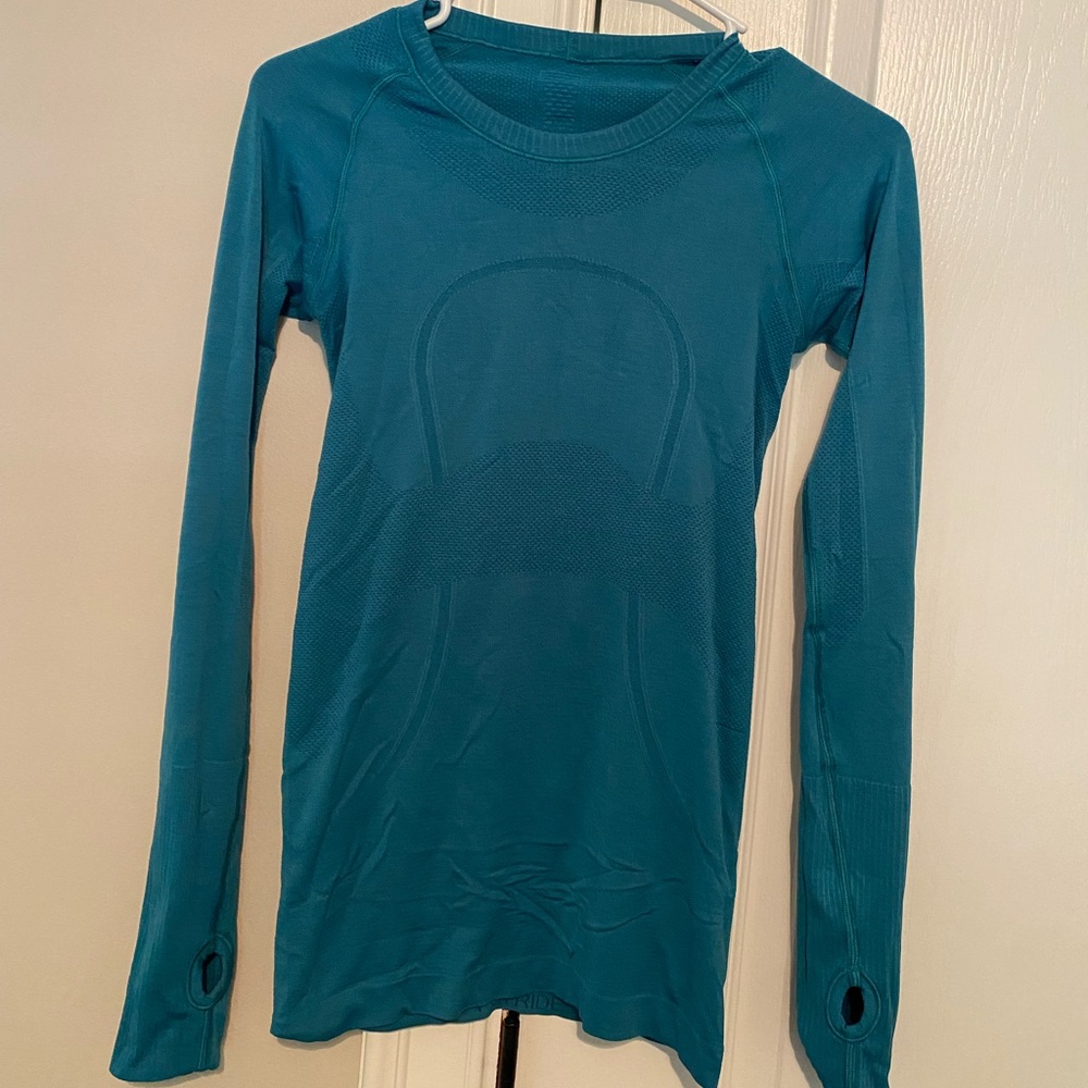 Lululemon Long Sleeve Teal Swiftly